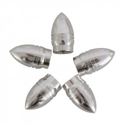 Valve caps 5pcs bullet Silver