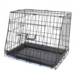 Folding Slanted Dog Crate -...
